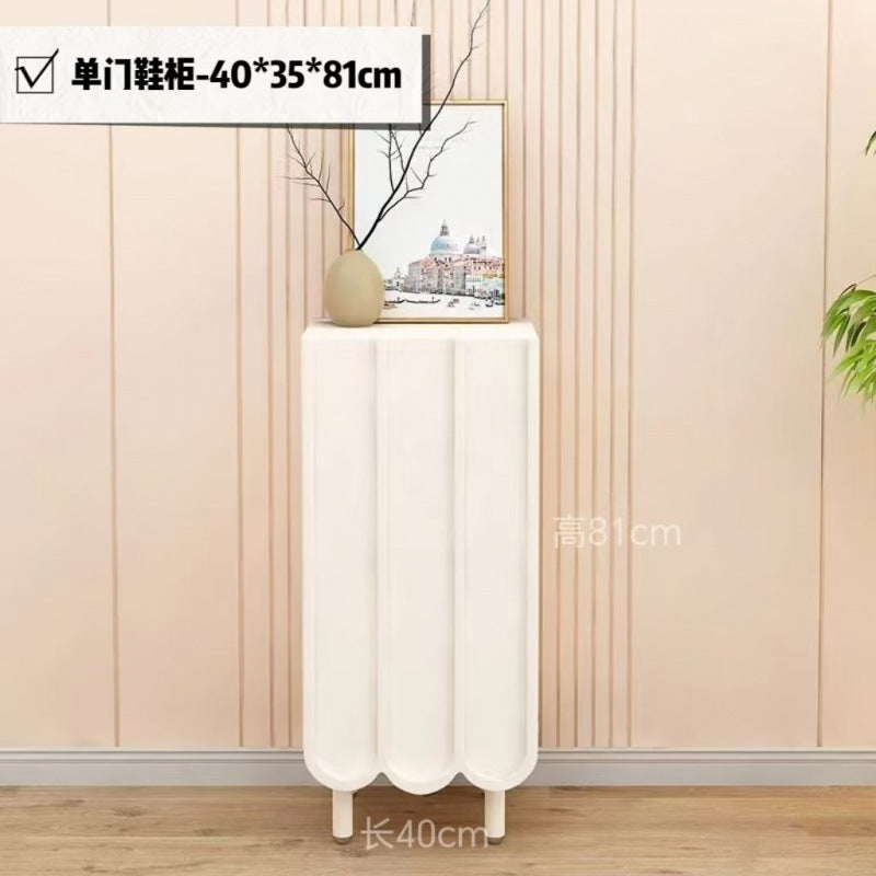 Cream style shoe cabinet for home living room door against the wall popular entrance entrance cabinet narrow side large capacity balcony storage cabinet