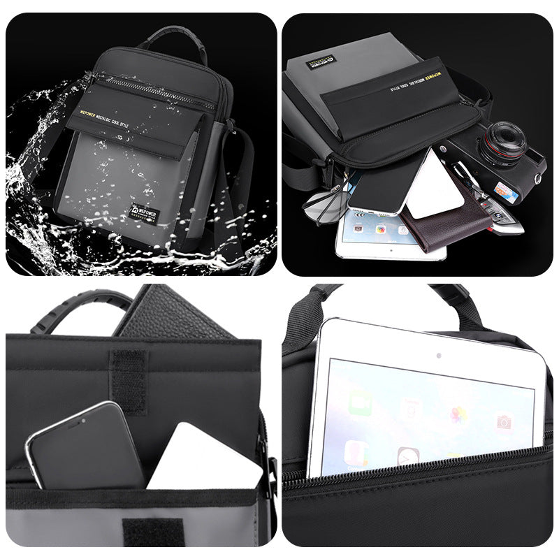 WEPOWER New Men's Casual Simple Shoulder Bag Portable Large Capacity Storage Messenger Bag Business Handbag