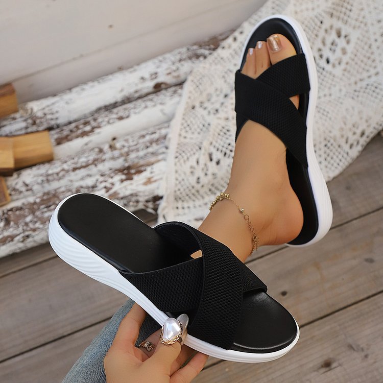 summer new arrivals: plus-size platform slides for women (sizes 36-43). wholesale available. dropshipping to , , and other platforms