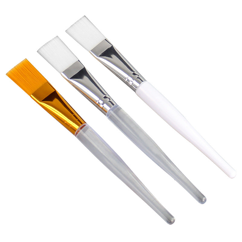 Beauty brush makeup brush transparent rod facial mask brush gold aluminum sleeve brown yellow hair brush tea pen individually packaged pot pen