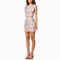 Spring  women's skirt set: high-end embroidered crochet sleeveless cropped top and bodycon midi skirt two-piece outfit