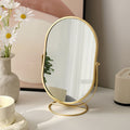 Makeup mirror desktop desktop bedroom makeup mirror can rotate 360 degrees oval mirror ins style dormitory dressing mirror
