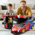 popular spider steel deformation remote control electric car 2.4g deformation remote control car kids family toy car