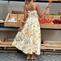 european and american cross-border new print camisole low-cut dress