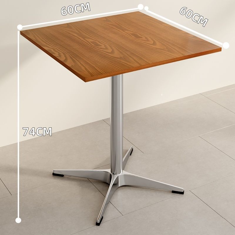 Wood style cafe table and chair combination milk tea dessert shop commercial dining table casual small square table tavern table and chair