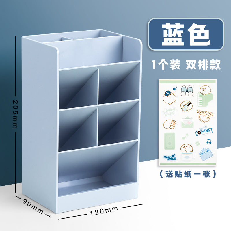 Deli oblique insert pen holder, new 5-grid creative student large-capacity stationery storage box, pencil eraser classification wholesale