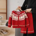 Kidssweater fair island sweater christmas wear sweateroutwear women's fall and winterloose lazy cardigan hooded suit