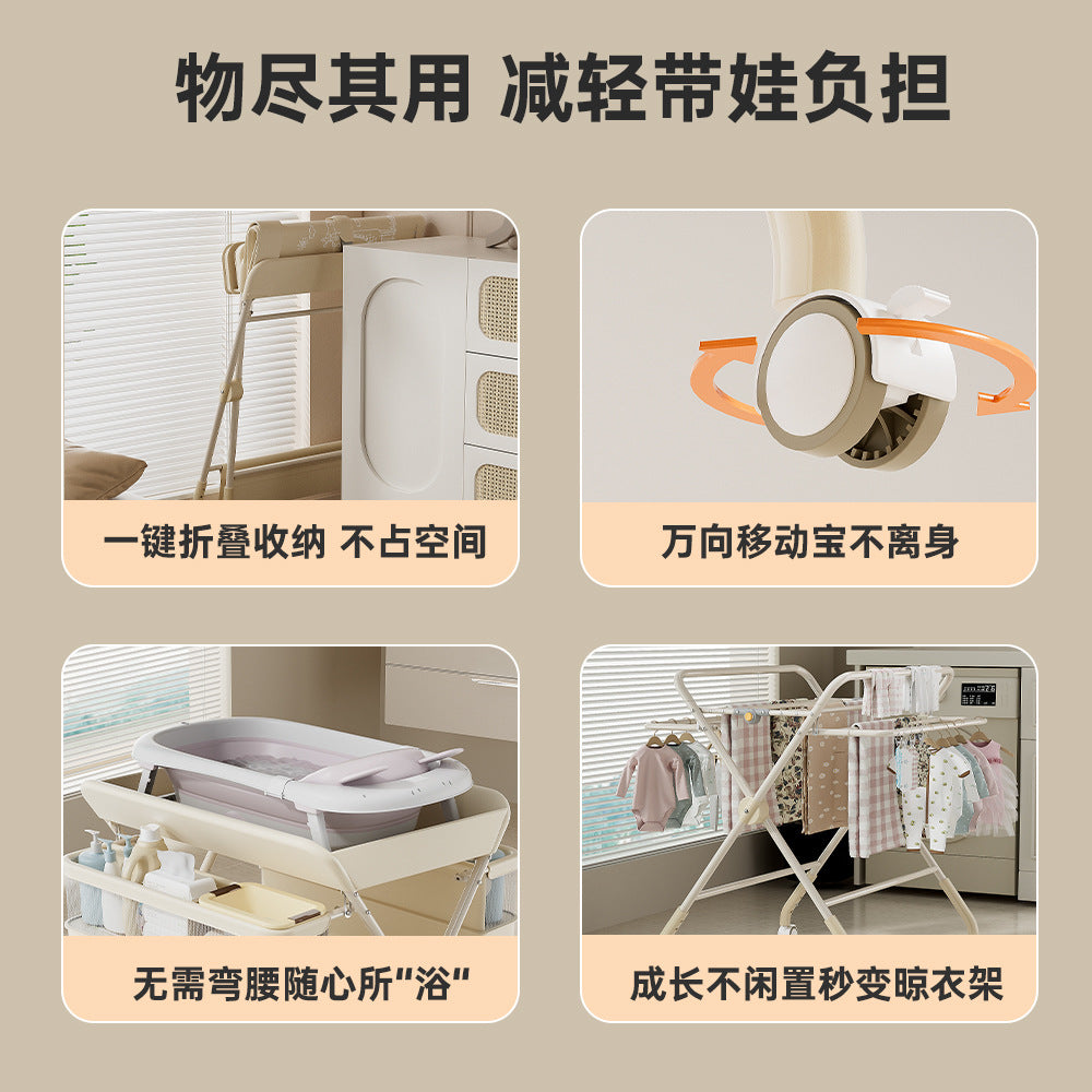 Changing table, baby care table, diaper changing table, newborn bathing & massage table, foldable multifunctional