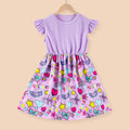 Summer girls' sweet dress - stylish flutter sleeve fashion print dress - new cross-border style - dropshipping available