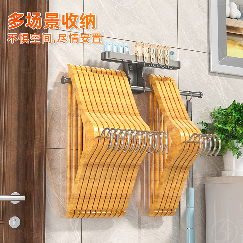 Put drying racks, storage racks, non-punching wall-mounted finishing racks, household balconies, clips, multifunctional hook rods