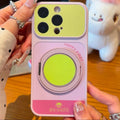 Suitable for apple 17 macaron contrast color large window rotating stand simple iphone18promax mobile phone case 16