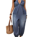 new arrivals: plus size women's deep v ruched loose fit jogger cargo pants for , , and european & american markets