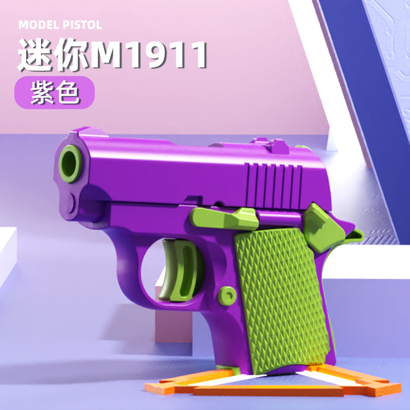 Gravity cub 1911 pistol blowback reloading little carrot pistol mini carrot knife d printed decompression toy