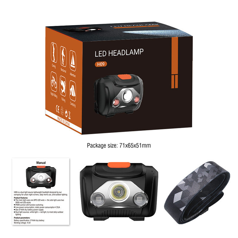 Foreign Trade AAA Headlight No. 7 Battery Outdoor Red and White Light Travel Portable Strong Light Mini Night Fishing Camping Mountaineering Lighting