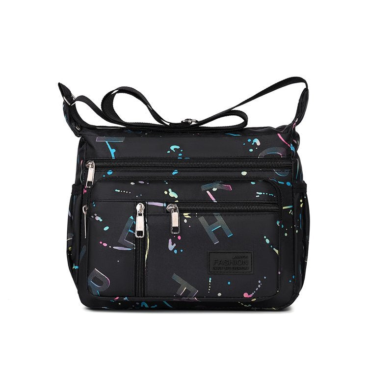 New fashionable versatile shoulder bag large capacity letter printing leisure travel messenger bag multi-layer storage mother bag