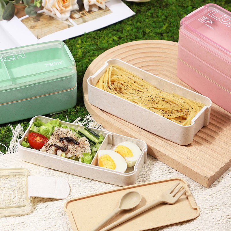 double-layer lunch box, microwaveable, special lunch box for office workers, lunch box, fat-reducing light meal box