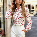 fashionsweet style red heart shirt white bottom heartprinting collar strap pleated waist shortlong sleeves small