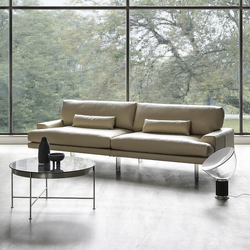Nordic genuine leather sofa, modern minimalist italian design, perfect for small living rooms, designer three-seater - hardy