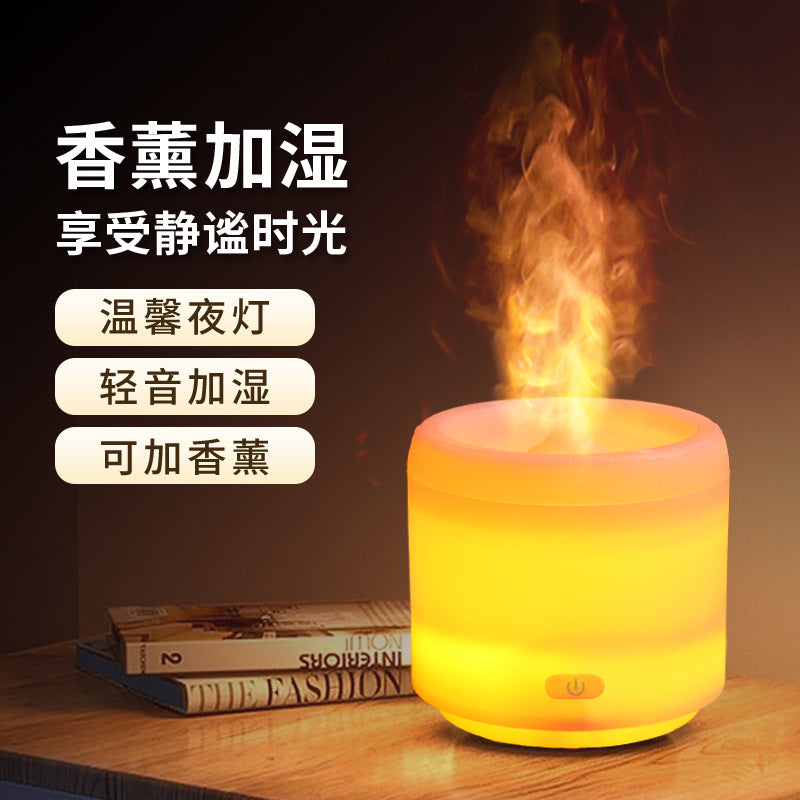 new colorful flame aroma diffuser, usb plug-in home silent humidifier, essential oil diffuser, fragrance machine