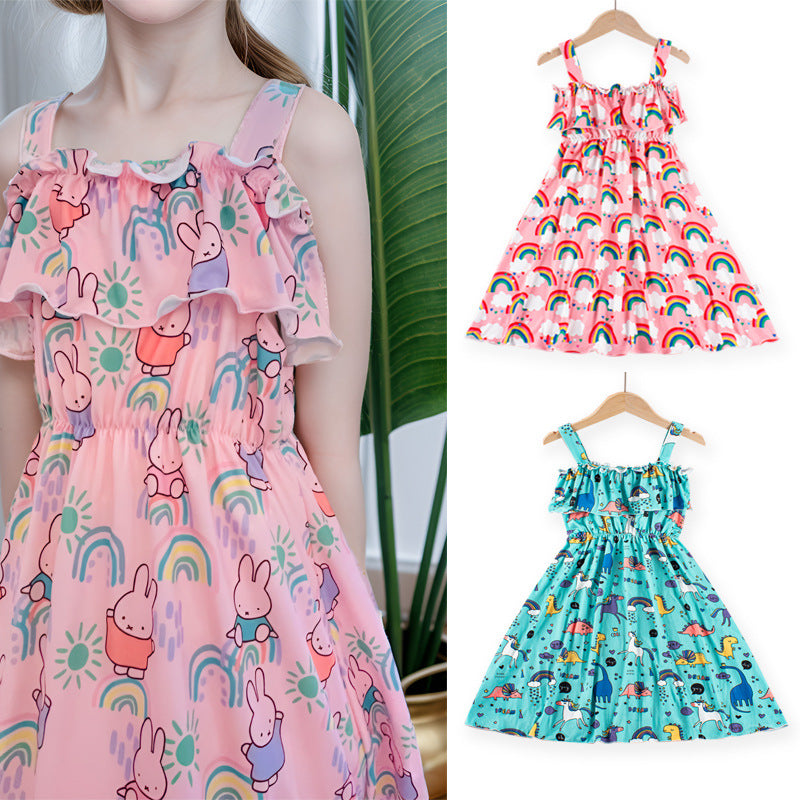 European and american style ruffle off-the-shoulder floral dress - milk silk printed strapless dress - dropshipping available