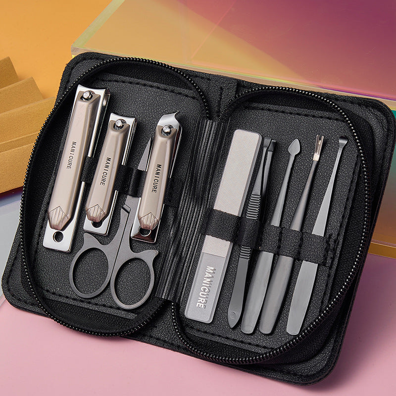 Portable stainless steel nail clipper set - angled edge nail clippers, grooming & beauty tools, nail nipper & scissors set