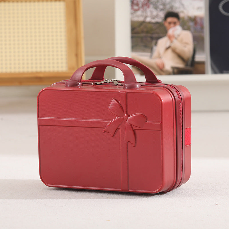 14-Inch gift suitcase, small zipper suitcase, light cosmetic case, manufacturer wholesale, high-end gift box, simple
