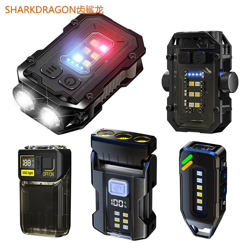 Cross-border new keychain light Type-C charging outdoor highlight small steel cannon dual light source strong light mini flashlight