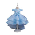 Exportnew arrivalgirl dress kids trailing princess dress mesh puffy performance dress flower girl dress cross-border in stock