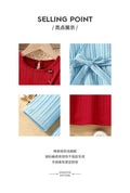 Girls' export dress - red bow belt, lace flutter sleeves, ribbed knit, long sleeve, long dress for outdoor wear
