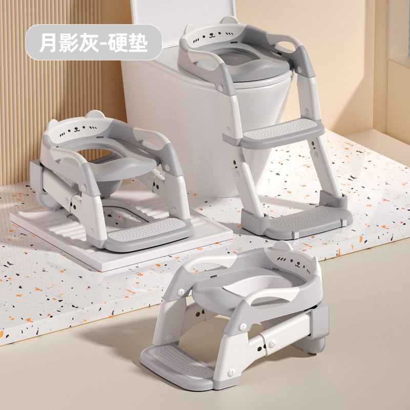 Foldable & adjustable baby potty ladder - 3-in-1 portable toilet training aid for toddlers