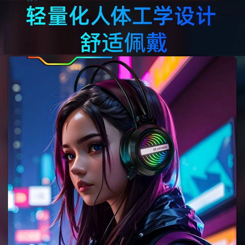 Over-ear bluetooth wireless tri-mode 2.4g gaming headset with noise cancellation and rgb lighting for mobile phones and tablets