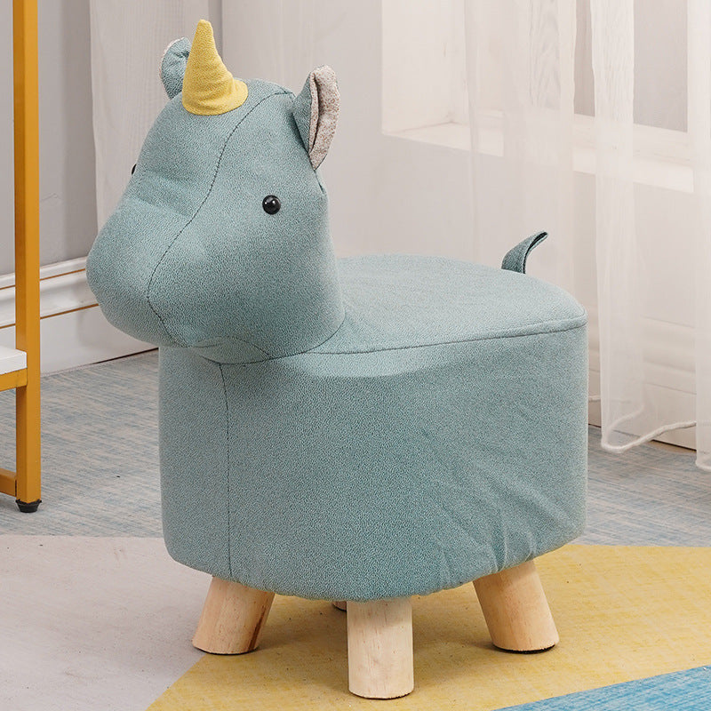 Elephant stool - kids' animal stool - solid wood shoe bench - creative small stool - home living room cartoon cute low stool