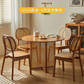 Tea table nordic style for home b&b milk tea shop cafe solid wood rattan table and chair combination small apartment ideal choice