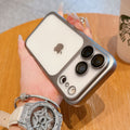 Matte electroplated pc suitable for iphone17promax mobile phone case apple 16/15 lens film anti-fall protective cover