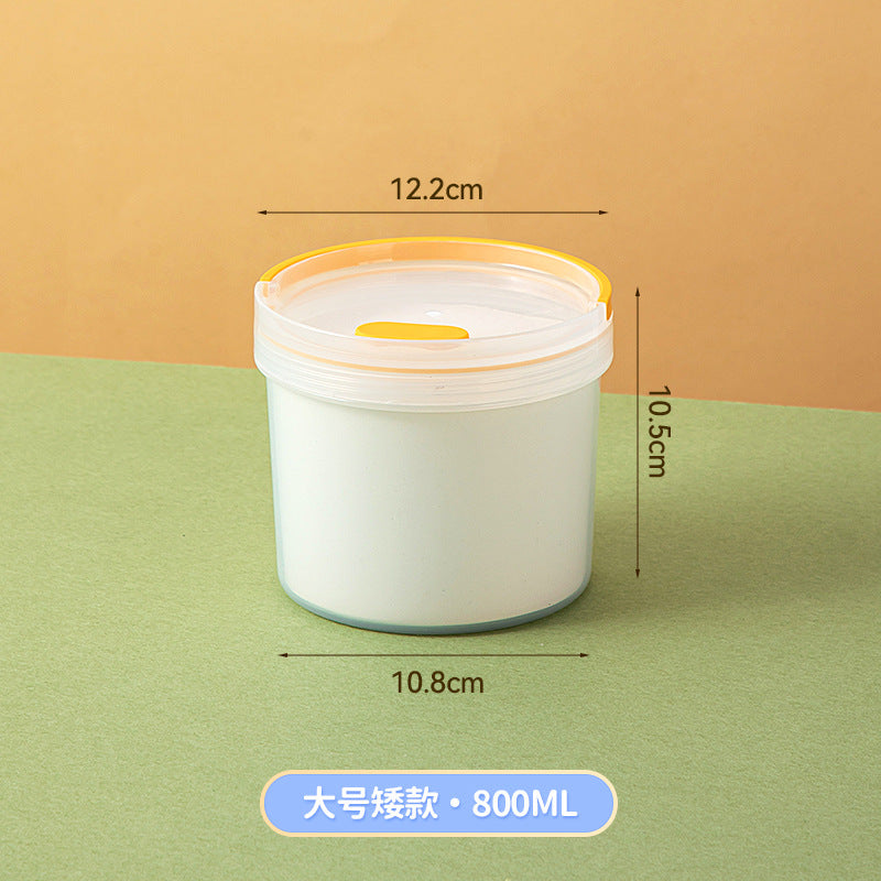 Japanese desktop round transparent storage box plastic sealed baby milk powder box food grade portable storage tank