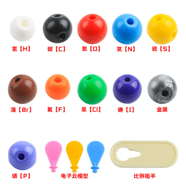 Junior High School Chemical Molecular Structure Model Ball Stick Model Scale Model Atomic Ball Chemical Bond Electronic Cloud Single