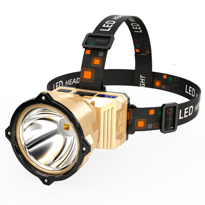 LED headlight strong light long-range rechargeable waterproof super bright head-mounted night fishing light mining light outdoor household flashlight