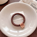 K-stylecasualletter high elastic headband women's bun head rubber band hair tie milk coffee color bold hair rope headwear