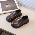 Kids' british style leather shoes -  spring/autumn new collection - girls' loafers - fashionable, versatile, retro slip-on flats
