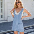 European and american cross-border women's spring/summer  new arrival washed denim overalls dress, suspender midi dress, sexy dress
