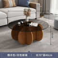 Accessible luxury tempered glass coffee table living room for home small apartment slate round popular creative normcore balcony tea table