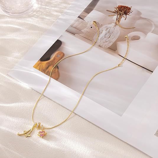 hot-selling dopamine 26 english letter necklace, girly, light luxury, niche, high-end letter diamond-studded necklace for women