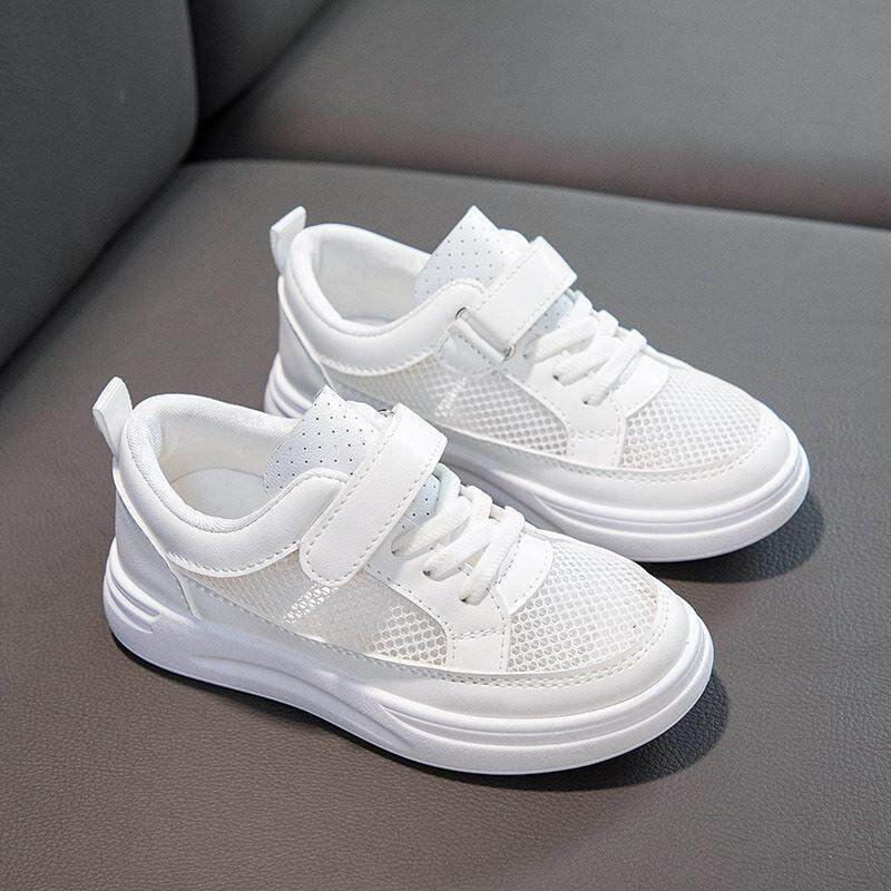 kids' white sneakers, unisex canvas shoes, new summer ins style, breathable soft sole athletic shoes for boys and girls