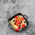 Japanese creative double-ear ceramic for home oven plate microwave oven baking dish cheese rice dish direction matte black plate