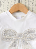 Kids clothing  cross-border new arrivalfashionspring & fallgirl white short-sleeved t-shirt baby children's clothing