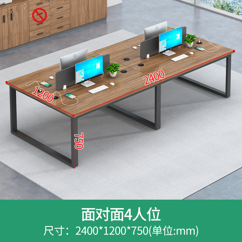 Employee desk set, 4-seat open modern office desk and chair combination, 2/6 person e-commerce workstation