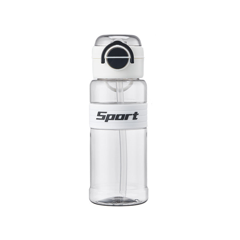 Summer large-capacity sports water bottle handle casual water cup men's and women's plastic cup straw cup bouncing lid space cup