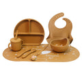 hot seller: baby food-grade silicone utensil set - 8-piece kids' dinnerware set for weaning and feeding