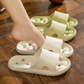 New non-slip home slippers - all-season bath slippers for men and women, soft sole hollow-out design, couple's bathroom drain slippers for dorms