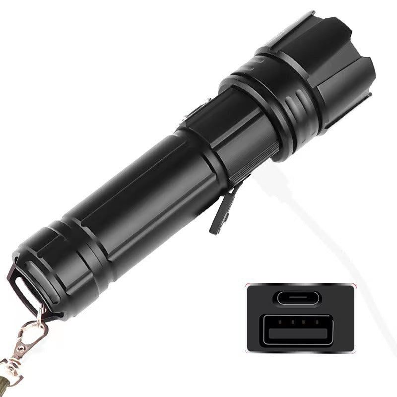 Cross-border new XHP70 strong light flashlight USB charging outdoor zoom remote radiation power display LED flashlight